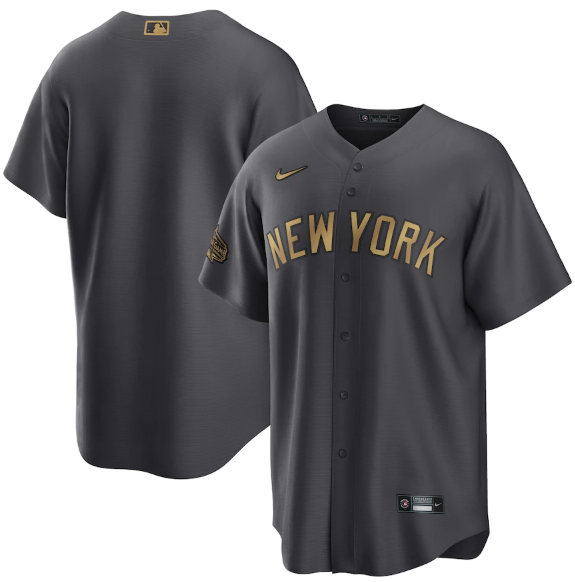 Men's New York Yankees Blank 2022 All-Star Charcoal Cool Base Stitched Baseball Jersey Men's New York Yankees Blank 2022 All-Star Charcoal Cool Base Stitched Baseball Jersey