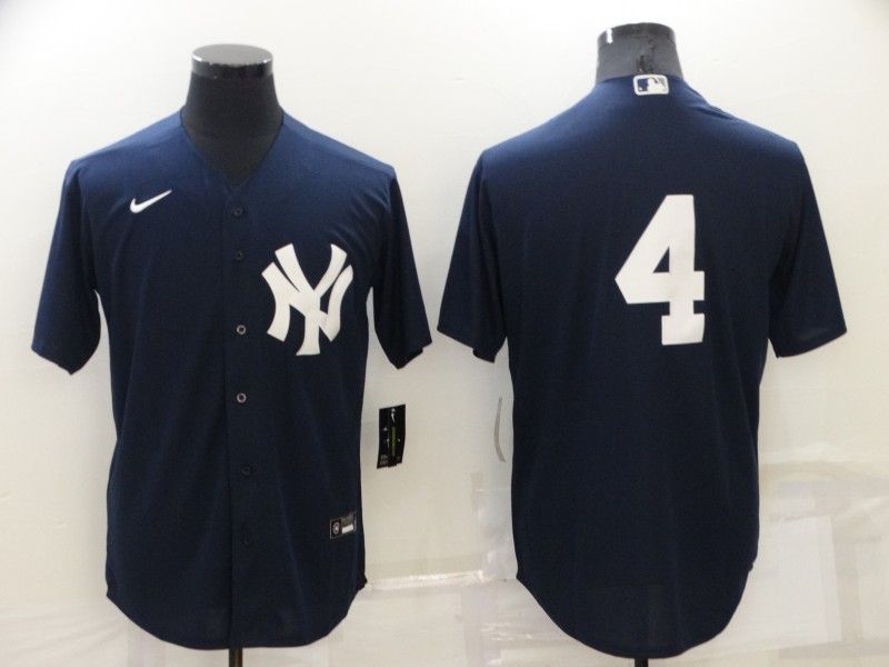 Men's New York Yankees #4 Lou Gehrig Navy Cool Base Stitched Jersey Men's New York Yankees #4 Lou Gehrig Navy Cool Base Stitched Jersey