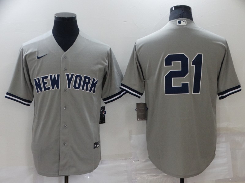 Men's New York Yankees #21 Paul O'Neill Grey Stitched Baseball Jersey Men's New York Yankees #21 Paul O'Neill Grey Stitched Baseball Jersey