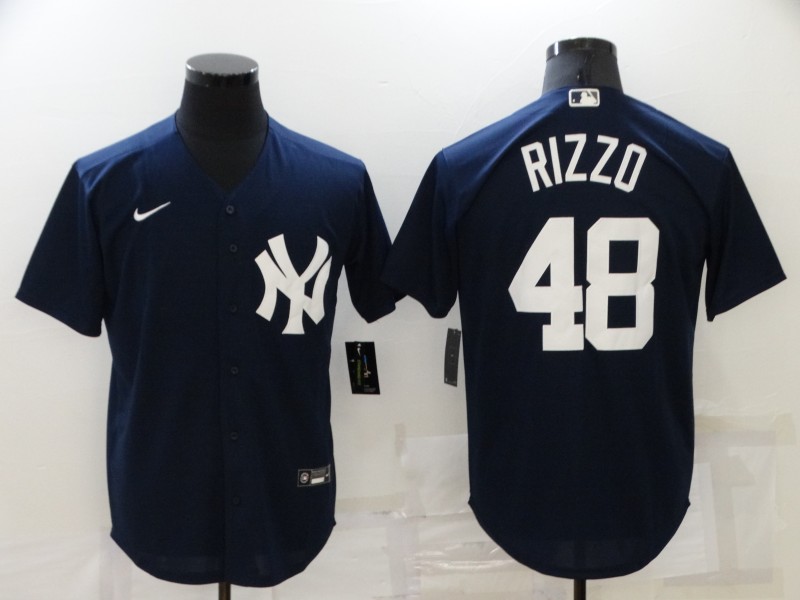 Men's New York Yankees #48 Anthony Rizzo Navy Cool Base Stitched Baseball Jersey Men's New York Yankees #48 Anthony Rizzo Navy Cool Base Stitched Baseball Jersey