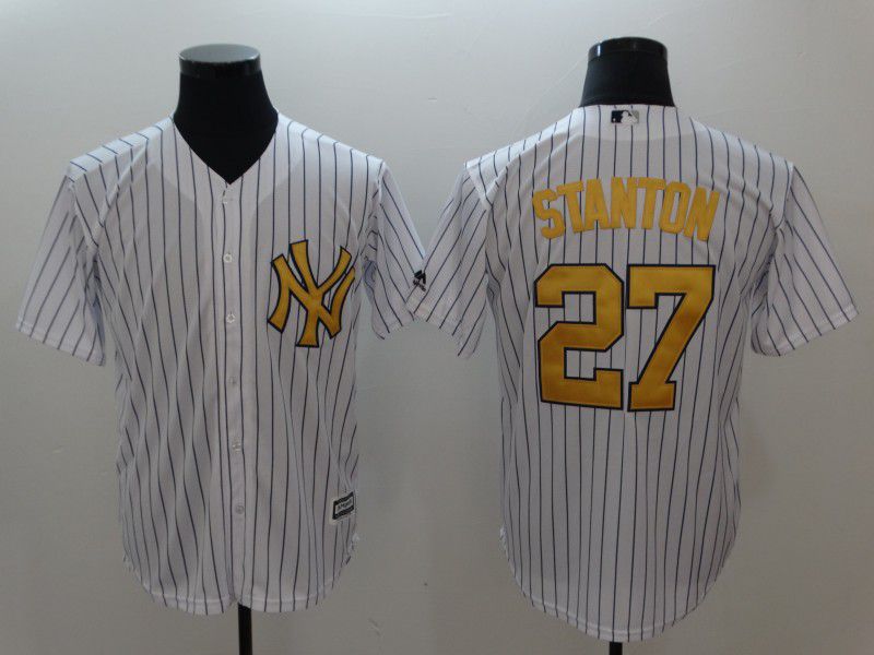 Men New York Yankees 27 Stanton White yellow Game 2021 MLB Jersey Men New York Yankees 27 Stanton White yellow Game 2021 MLB Jersey