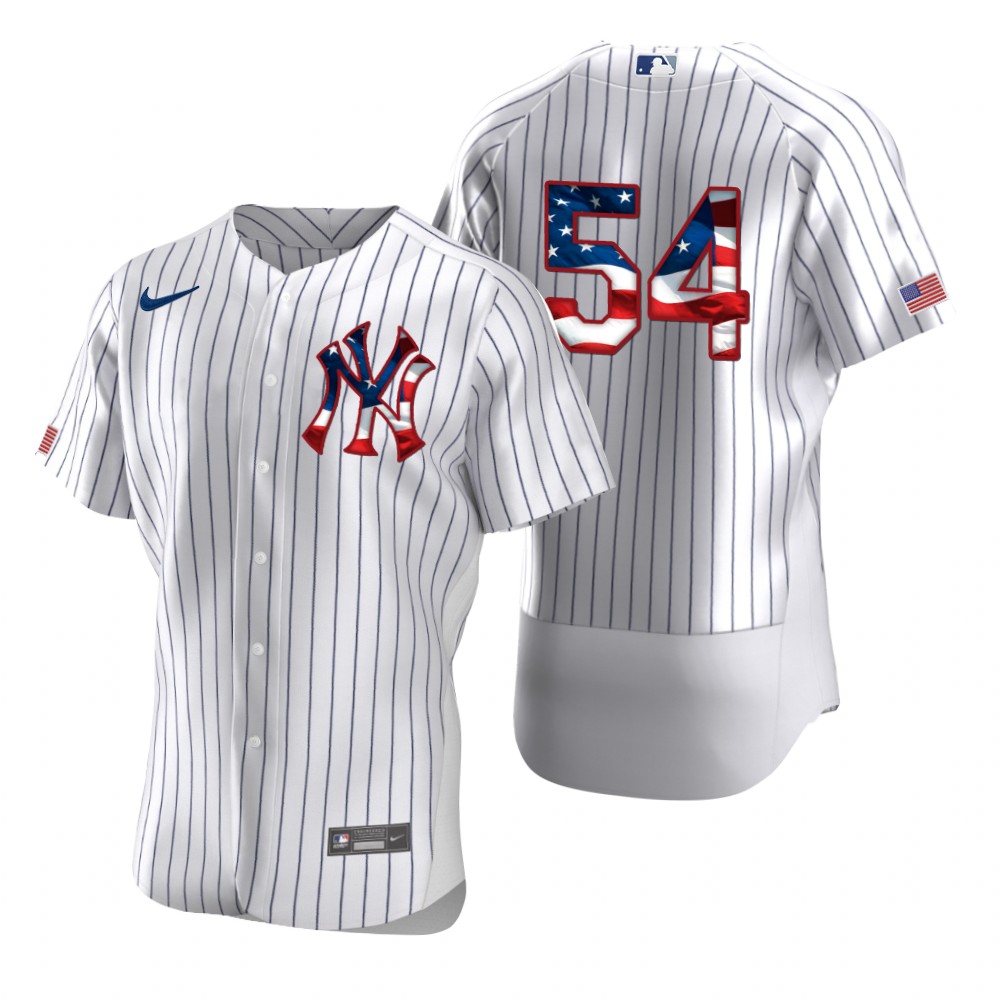 New York Yankees #54 Aroldis Chapman Men's Nike White Fluttering USA Flag Limited Edition Authentic MLB Jersey New York Yankees #54 Aroldis Chapman Men's Nike White Fluttering USA Flag Limited Edition Authentic MLB Jersey