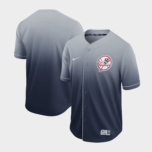 Yankees Blank Navy Fade Authentic Stitched Baseball Jersey Yankees Blank Navy Fade Authentic Stitched Baseball Jersey