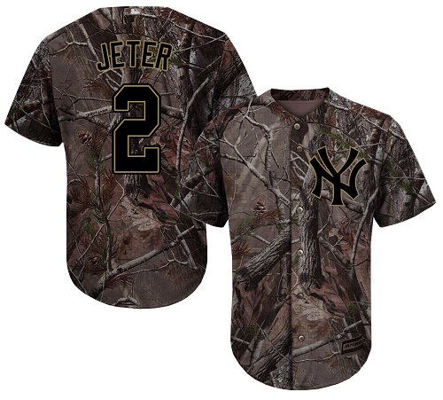 Yankees #2 Derek Jeter Camo Realtree Collection Cool Base Stitched Baseball Jersey Yankees #2 Derek Jeter Camo Realtree Collection Cool Base Stitched Baseball Jersey