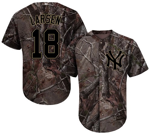 Yankees #18 Don Larsen Camo Realtree Collection Cool Base Stitched Baseball Jersey Yankees #18 Don Larsen Camo Realtree Collection Cool Base Stitched Baseball Jersey