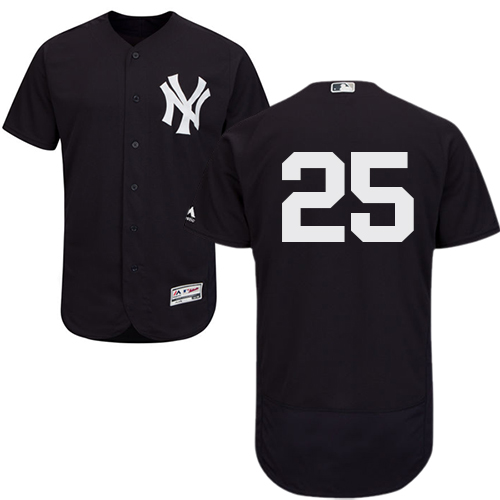 Yankees #25 Gleyber Torres Navy Blue Flexbase Authentic Collection Stitched Baseball Jersey Yankees #25 Gleyber Torres Navy Blue Flexbase Authentic Collection Stitched Baseball Jersey