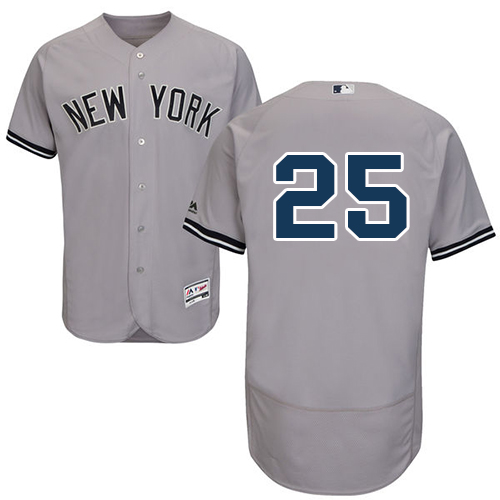 Yankees #25 Gleyber Torres Grey Flexbase Authentic Collection Stitched Baseball Jersey Yankees #25 Gleyber Torres Grey Flexbase Authentic Collection Stitched Baseball Jersey