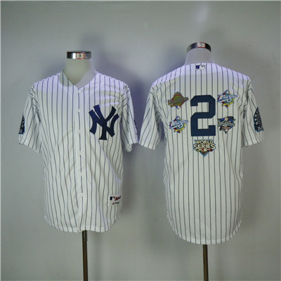 Yankees #2 Derek Jeter White 5x MLB World Series Champions Cool Base Stitched MLB Jersey Yankees #2 Derek Jeter White 5x MLB World Series Champions Cool Base Stitched MLB Jersey
