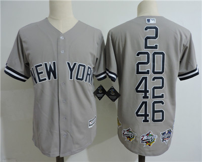Yankees Legendary Players' Numbers Gray Cool Base Stitched MLB Jersey Yankees Legendary Players' Numbers Gray Cool Base Stitched MLB Jersey