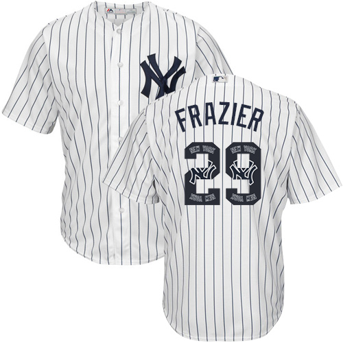 Yankees #29 Todd Frazier White Strip Team Logo Fashion Stitched MLB Jersey Yankees #29 Todd Frazier White Strip Team Logo Fashion Stitched MLB Jersey