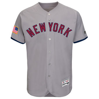 New York Yankees Majestic Fashion Stars & Stripes FlexBase Jersey - Gray New York Yankees Majestic Fashion Stars & Stripes FlexBase Jersey - Gray