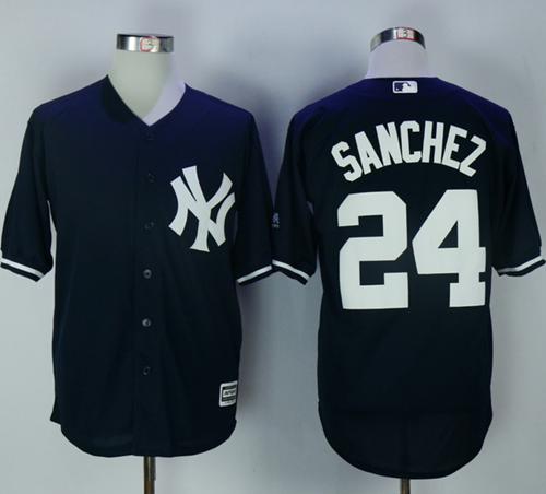 Yankees #24 Gary Sanchez Navy Blue New Cool Base Stitched MLB Jersey Yankees #24 Gary Sanchez Navy Blue New Cool Base Stitched MLB Jersey