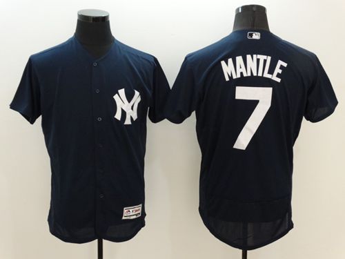 Yankees #7 Mickey Mantle Navy Blue Flexbase Authentic Collection Stitched MLB Jersey Yankees #7 Mickey Mantle Navy Blue Flexbase Authentic Collection Stitched MLB Jersey
