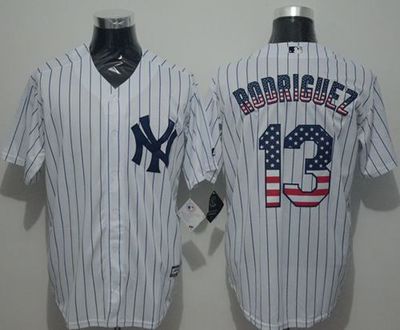 Yankees #13 Alex Rodriguez White Strip USA Flag Fashion Stitched MLB Jersey Yankees #13 Alex Rodriguez White Strip USA Flag Fashion Stitched MLB Jersey