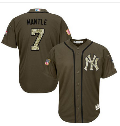 Yankees #7 Mickey Mantle Green Salute to Service Stitched MLB Jersey Yankees #7 Mickey Mantle Green Salute to Service Stitched MLB Jersey