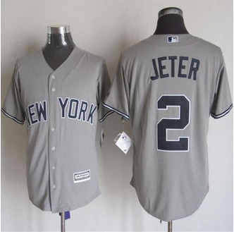New York Yankees #2 Derek Jeter Grey New Cool Base Stitched Baseball Jersey New York Yankees #2 Derek Jeter Grey New Cool Base Stitched Baseball Jersey