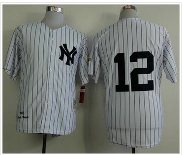 New York Yankees #12 Wade Boggs White Throwback Baseball Jersey(Mitchell And Ness 1996) New York Yankees #12 Wade Boggs White Throwback Baseball Jersey(Mitchell And Ness 1996)
