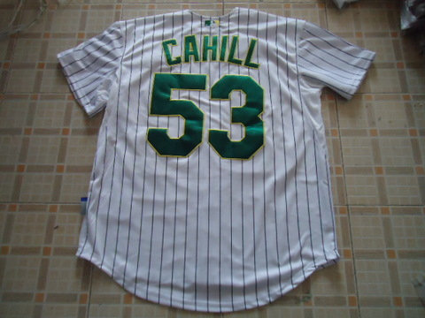 MLB jerseys Oakland OAK ATHLETICS 53 CAHILL jerseys white strip1 MLB jerseys Oakland OAK ATHLETICS 53 CAHILL jerseys white strip1