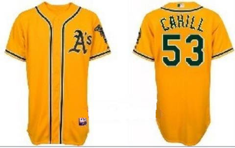 MLB jerseys Oakland OAK ATHLETICS 53 CAHILL jerseys yellow MLB jerseys Oakland OAK ATHLETICS 53 CAHILL jerseys yellow