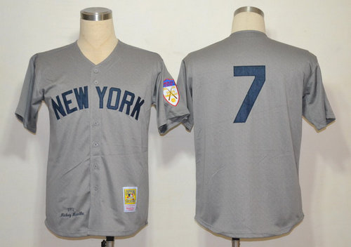 MLB Jerseys New York Yankees 7 Mickey Mantle Grey 1951 cool base jerseys MLB Jerseys New York Yankees 7 Mickey Mantle Grey 1951 cool base jerseys