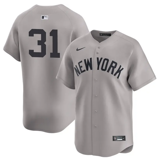 Men's New York Yankees #31 Cam Schlittler Grey 2026 Road Limited Stitched Baseball Jersey 1 Men's New York Yankees #31 Cam Schlittler Grey 2026 Road Limited Stitched Baseball Jersey 1