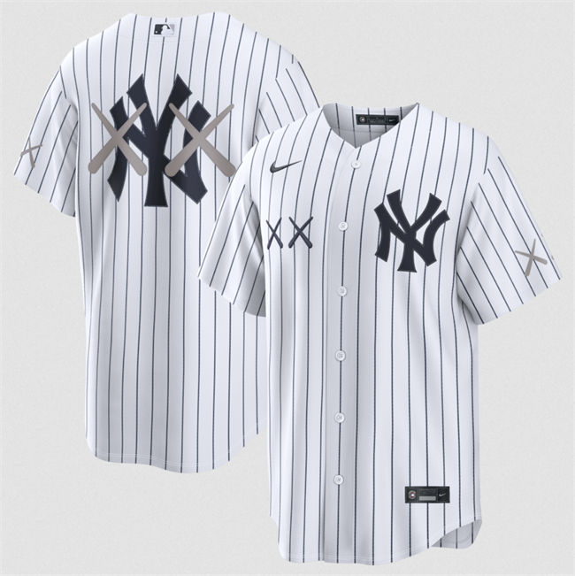 Men's New York Yankees x KAWS White Stadium Stitched Baseball Jersey Men's New York Yankees x KAWS White Stadium Stitched Baseball Jersey