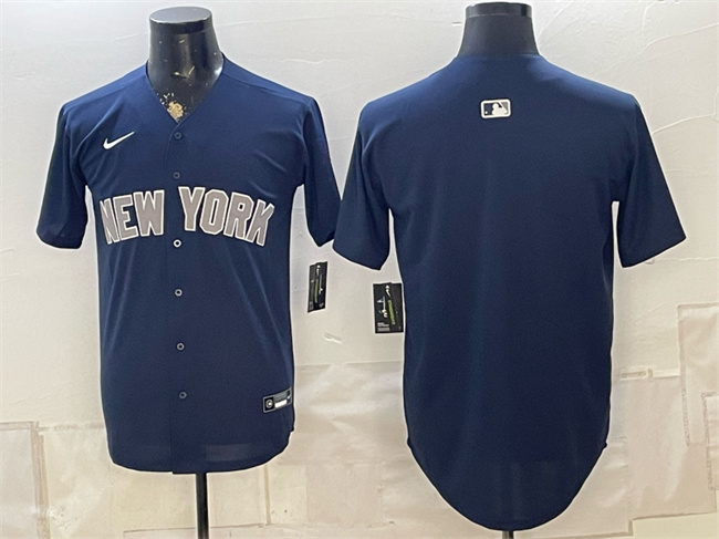 Men's New York Yankees Blank Navy Limited Stitched Baseball Jersey