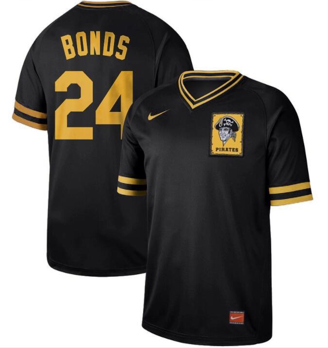 Men's Pittsburgh Pirates #24 Barry Bonds Black Stitched Baseball Jersey Men's Pittsburgh Pirates #24 Barry Bonds Black Stitched Baseball Jersey