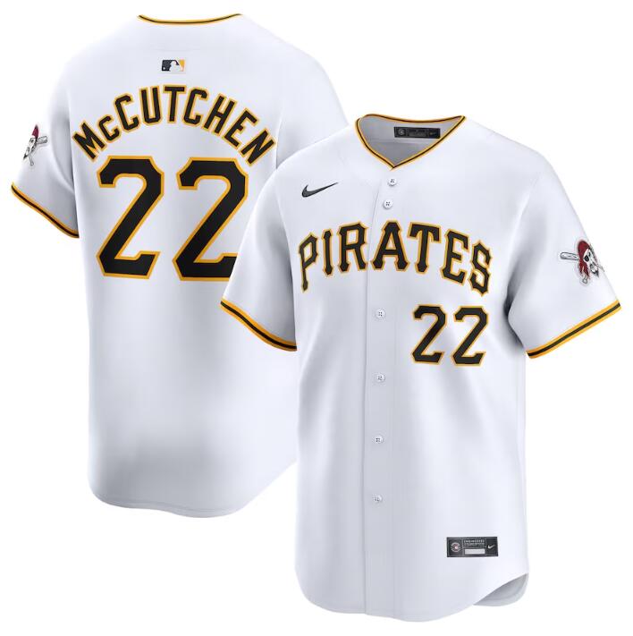 Men's Pittsburgh Pirates #22 Andrew McCutchen White Home Limited Stitched Baseball Jersey Men's Pittsburgh Pirates #22 Andrew McCutchen White Home Limited Stitched Baseball Jersey