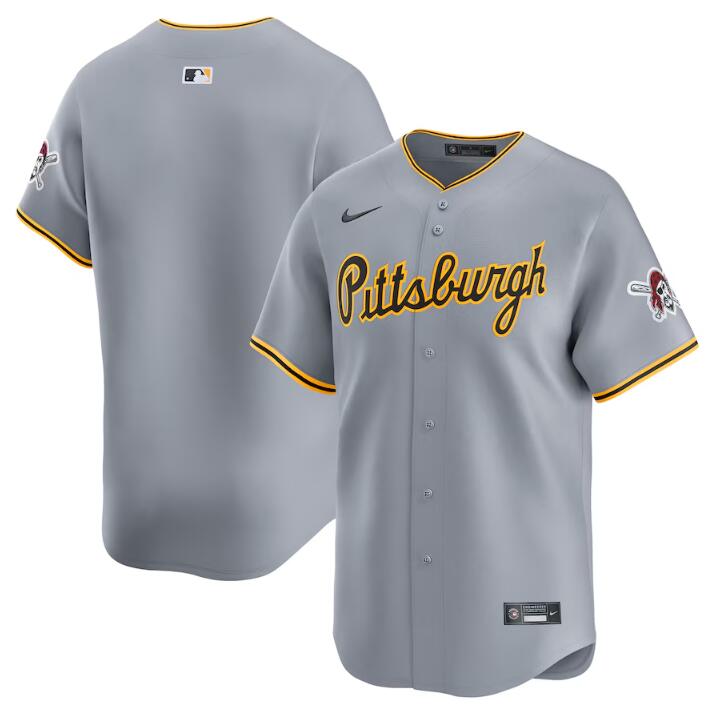 Men's Pittsburgh Pirates Blank Grey Away Limited Stitched Baseball Jersey Men's Pittsburgh Pirates Blank Grey Away Limited Stitched Baseball Jersey