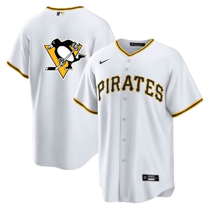 Men's Pittsburgh Pirates & Penguins White Cool Base Stitched Jersey Men's Pittsburgh Pirates & Penguins White Cool Base Stitched Jersey