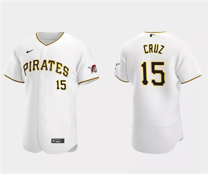 Men's Pittsburgh Pirates #15 Oneil Cruz White Flex Base Stitched Baseball Jersey Men's Pittsburgh Pirates #15 Oneil Cruz White Flex Base Stitched Baseball Jersey