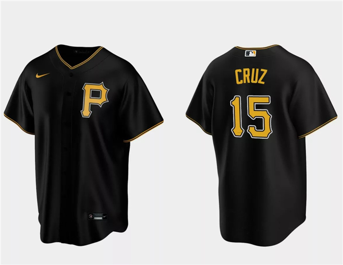 Men's Pittsburgh Pirates #15 Oneil Cruz Black Cool Base Stitched Baseball Jersey Men's Pittsburgh Pirates #15 Oneil Cruz Black Cool Base Stitched Baseball Jersey