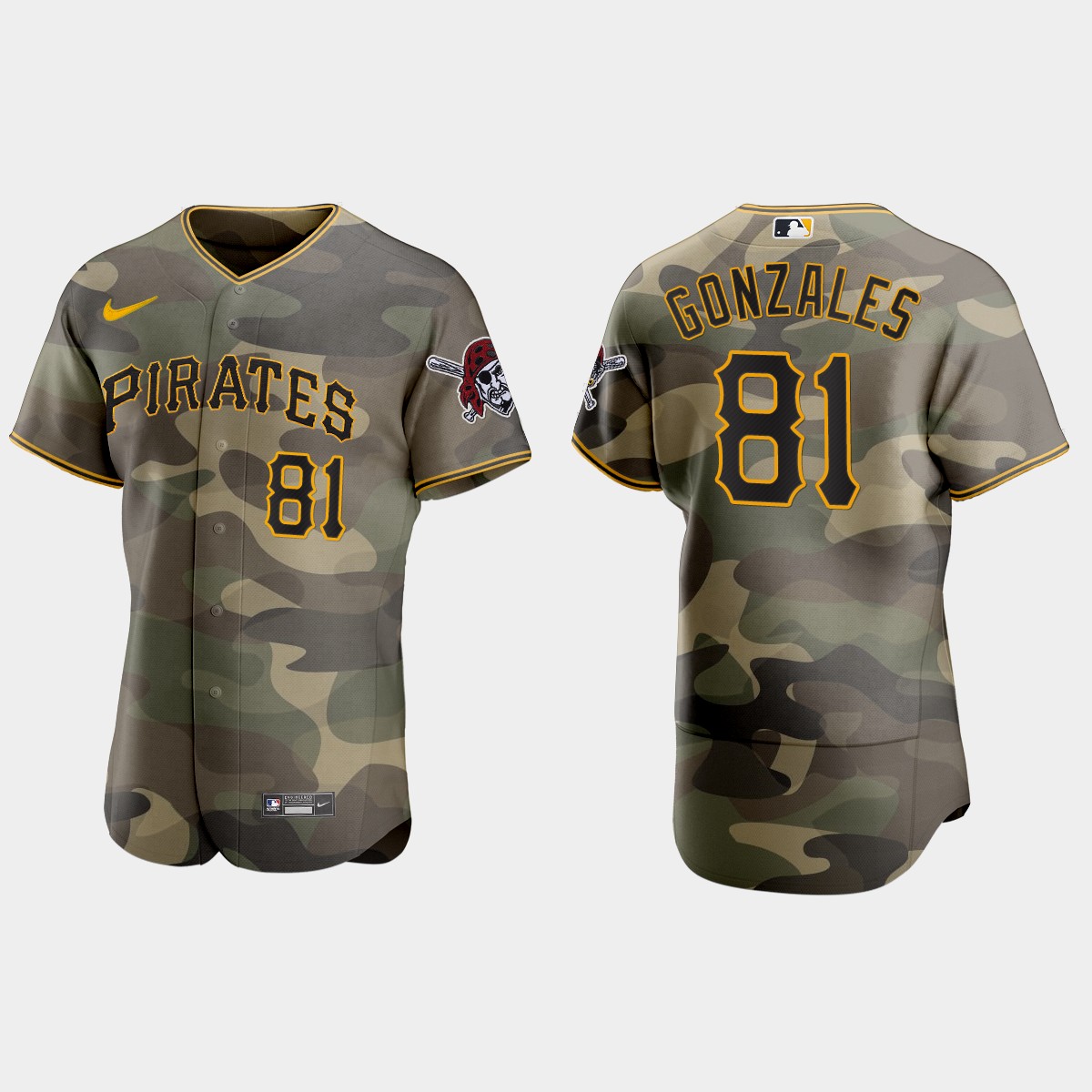 Pittsburgh Pirates #81 Nick Gonzales Men's Nike 2021 Armed Forces Day Authentic MLB Jersey -Camo Pittsburgh Pirates #81 Nick Gonzales Men's Nike 2021 Armed Forces Day Authentic MLB Jersey -Camo