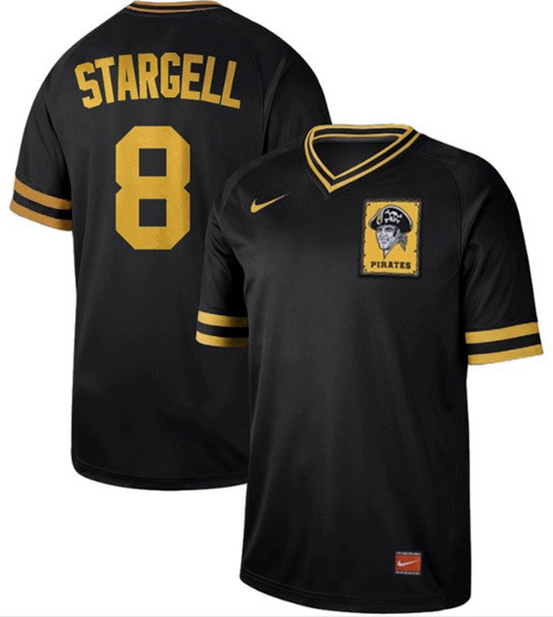 Pirates #8 Willie Stargell Black Authentic Cooperstown Collection Stitched Baseball Jersey Pirates #8 Willie Stargell Black Authentic Cooperstown Collection Stitched Baseball Jersey