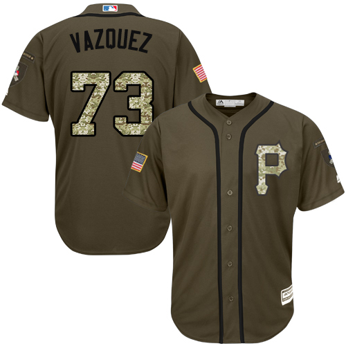 Pirates #73 Felipe Vazquez Green Salute to Service Stitched Baseball Jersey Pirates #73 Felipe Vazquez Green Salute to Service Stitched Baseball Jersey