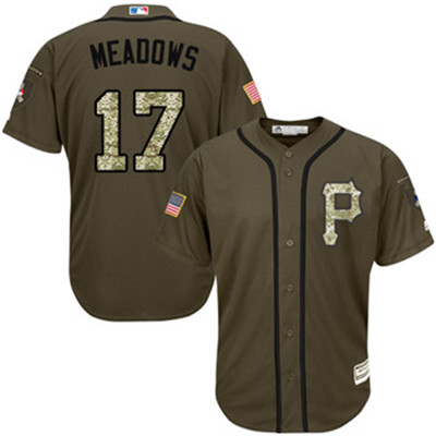 Pirates #17 Austin Meadows Green Salute to Service Stitched Baseball Jersey Pirates #17 Austin Meadows Green Salute to Service Stitched Baseball Jersey