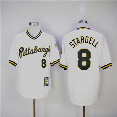 Mitchell And Ness 1990-1997 Pirates #8 Willie Stargell White Throwback Cooperstown Collection Stitched MLB Jersey Mitchell And Ness 1990-1997 Pirates #8 Willie Stargell White Throwback Cooperstown Collection Stitched MLB Jersey