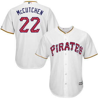 Pittsburgh Pirates Andrew McCutchen Majestic Stars & Stripes 4th of July Cool Base Player Jersey - White Pittsburgh Pirates Andrew McCutchen Majestic Stars & Stripes 4th of July Cool Base Player Jersey - White