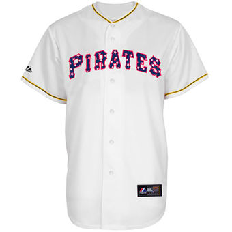 Pittsburgh Pirates Majestic Stars and Stripes Replica Jersey - White Pittsburgh Pirates Majestic Stars and Stripes Replica Jersey - White