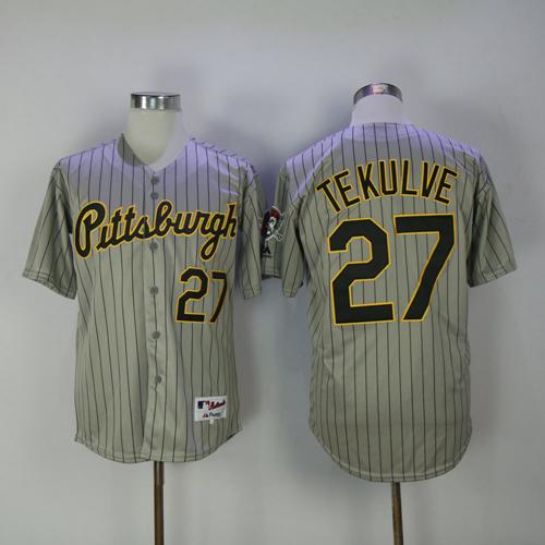 Pirates #27 Kent Tekulve Grey Strip 1997 Turn Back The Clock Stitched MLB Jersey Pirates #27 Kent Tekulve Grey Strip 1997 Turn Back The Clock Stitched MLB Jersey