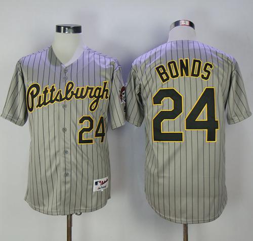 Pirates #24 Barry Bonds Grey Strip 1997 Turn Back The Clock Stitched MLB Jersey Pirates #24 Barry Bonds Grey Strip 1997 Turn Back The Clock Stitched MLB Jersey