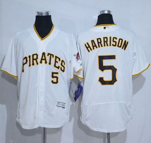 Pirates #5 Josh Harrison White Flexbase Authentic Collection Stitched MLB Jersey Pirates #5 Josh Harrison White Flexbase Authentic Collection Stitched MLB Jersey