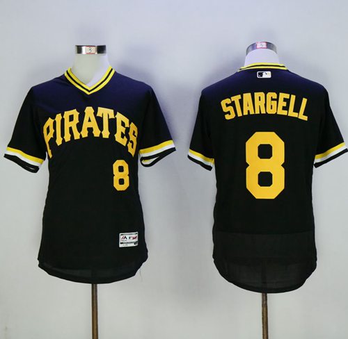 Pirates #8 Willie Stargell Black Flexbase Authentic Collection Cooperstown Stitched MLB Jersey Pirates #8 Willie Stargell Black Flexbase Authentic Collection Cooperstown Stitched MLB Jersey