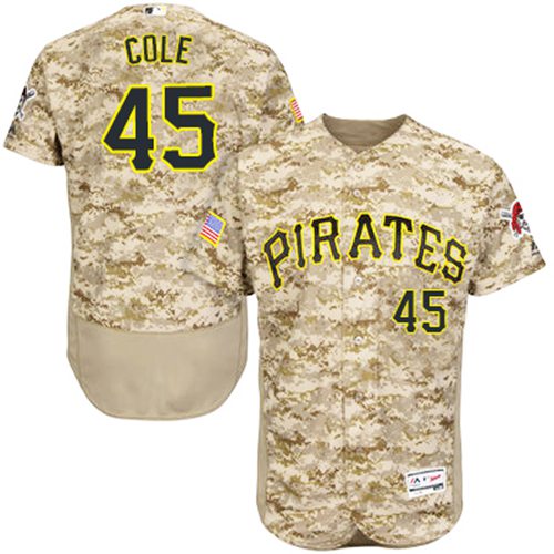 Pirates #45 Gerrit Cole Camo Flexbase Authentic Collection Stitched MLB Jersey Pirates #45 Gerrit Cole Camo Flexbase Authentic Collection Stitched MLB Jersey