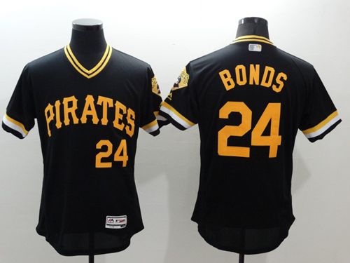 Pirates #24 Barry Bonds Black Flexbase Authentic Collection Cooperstown Stitched MLB Jersey Pirates #24 Barry Bonds Black Flexbase Authentic Collection Cooperstown Stitched MLB Jersey