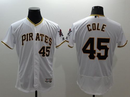 Pirates #45 Gerrit Cole White Flexbase Authentic Collection Stitched MLB Jersey Pirates #45 Gerrit Cole White Flexbase Authentic Collection Stitched MLB Jersey