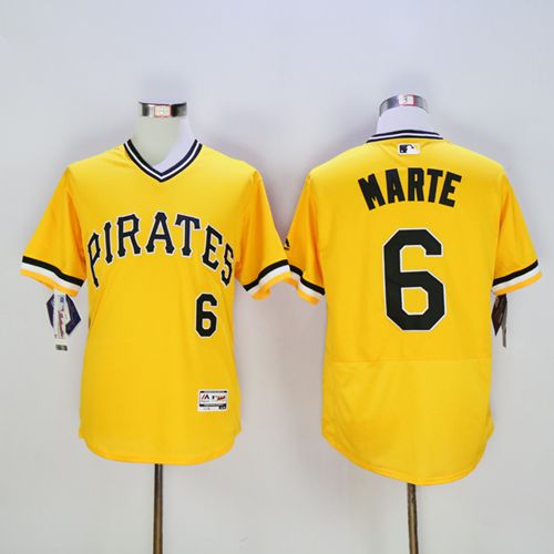 Pirates #6 Starling Marte Gold Flexbase Authentic Collection Stitched MLB Jersey Pirates #6 Starling Marte Gold Flexbase Authentic Collection Stitched MLB Jersey