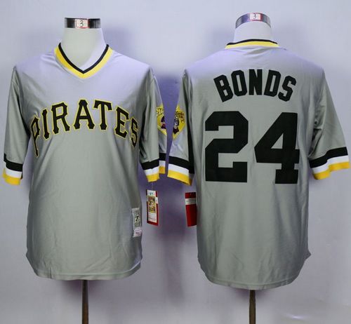 Mitchell And Ness Pirates #24 Barry Bonds Grey Throwback Stitched MLB Jersey Mitchell And Ness Pirates #24 Barry Bonds Grey Throwback Stitched MLB Jersey