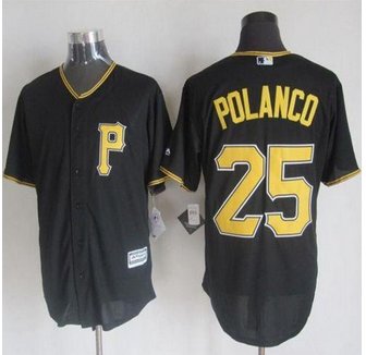 Pittsburgh Pirates #25 Gregory Polanco Black New Cool Base Stitched Baseball Jersey Pittsburgh Pirates #25 Gregory Polanco Black New Cool Base Stitched Baseball Jersey